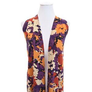 Lularoe Joy Floral Art-to-Wear Colorful Vest Duster Cardigan Unicorn Women Sz S
